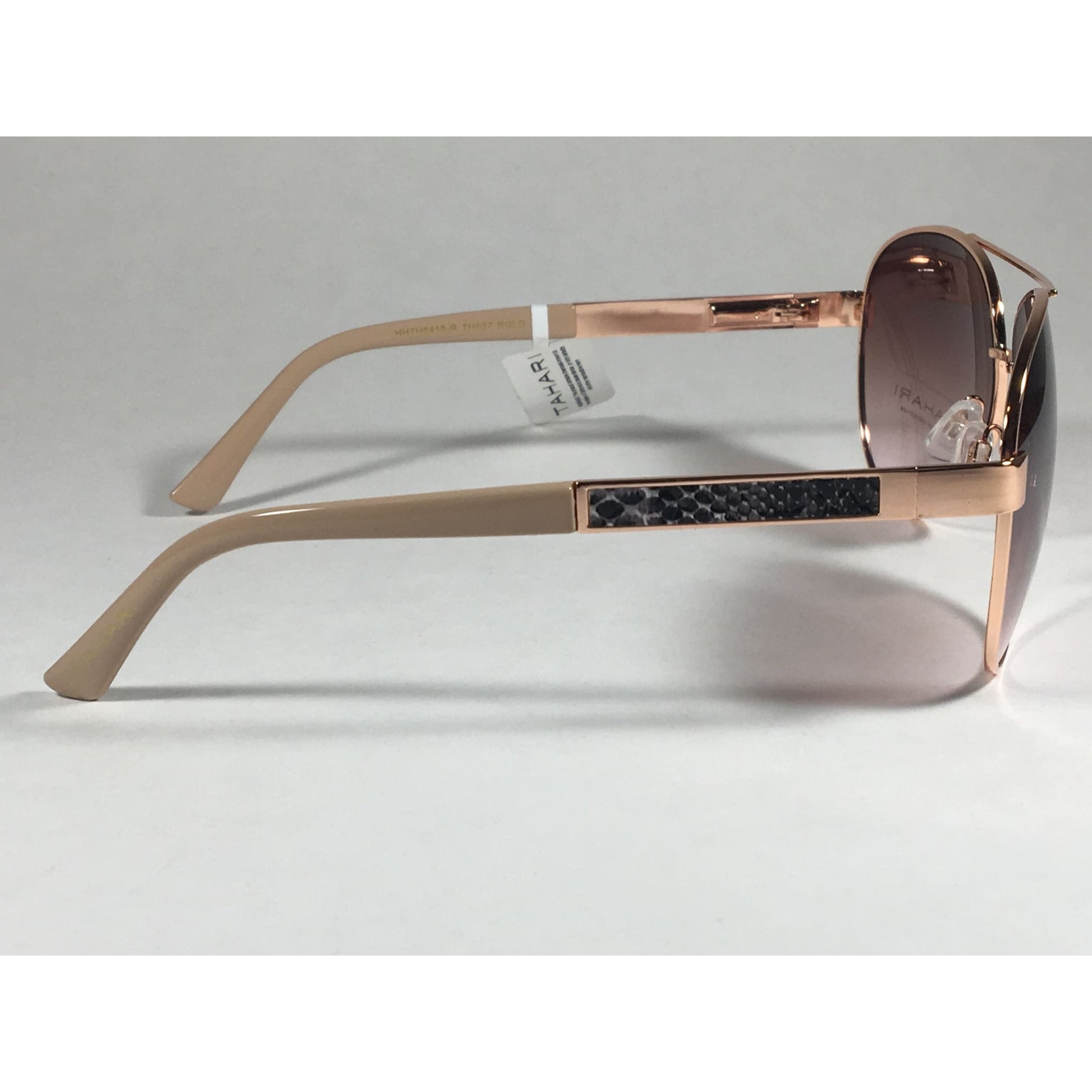 Tahari Aviator Sunglasses Rose Gold Nude Brown Pink Gradient Lens TH527 RGLD - Sunglasses