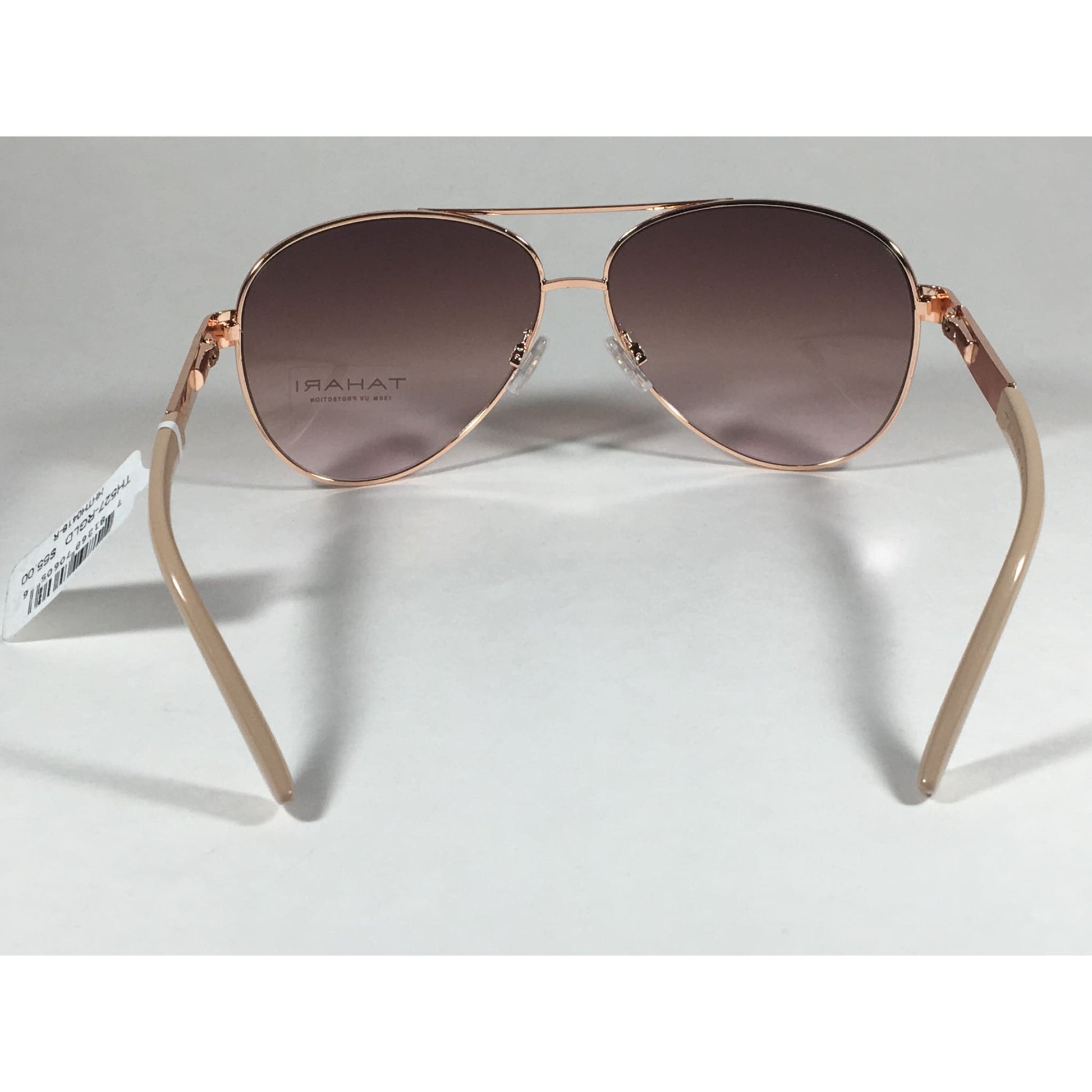 Tahari Aviator Sunglasses Rose Gold Nude Brown Pink Gradient Lens TH527 RGLD - Sunglasses