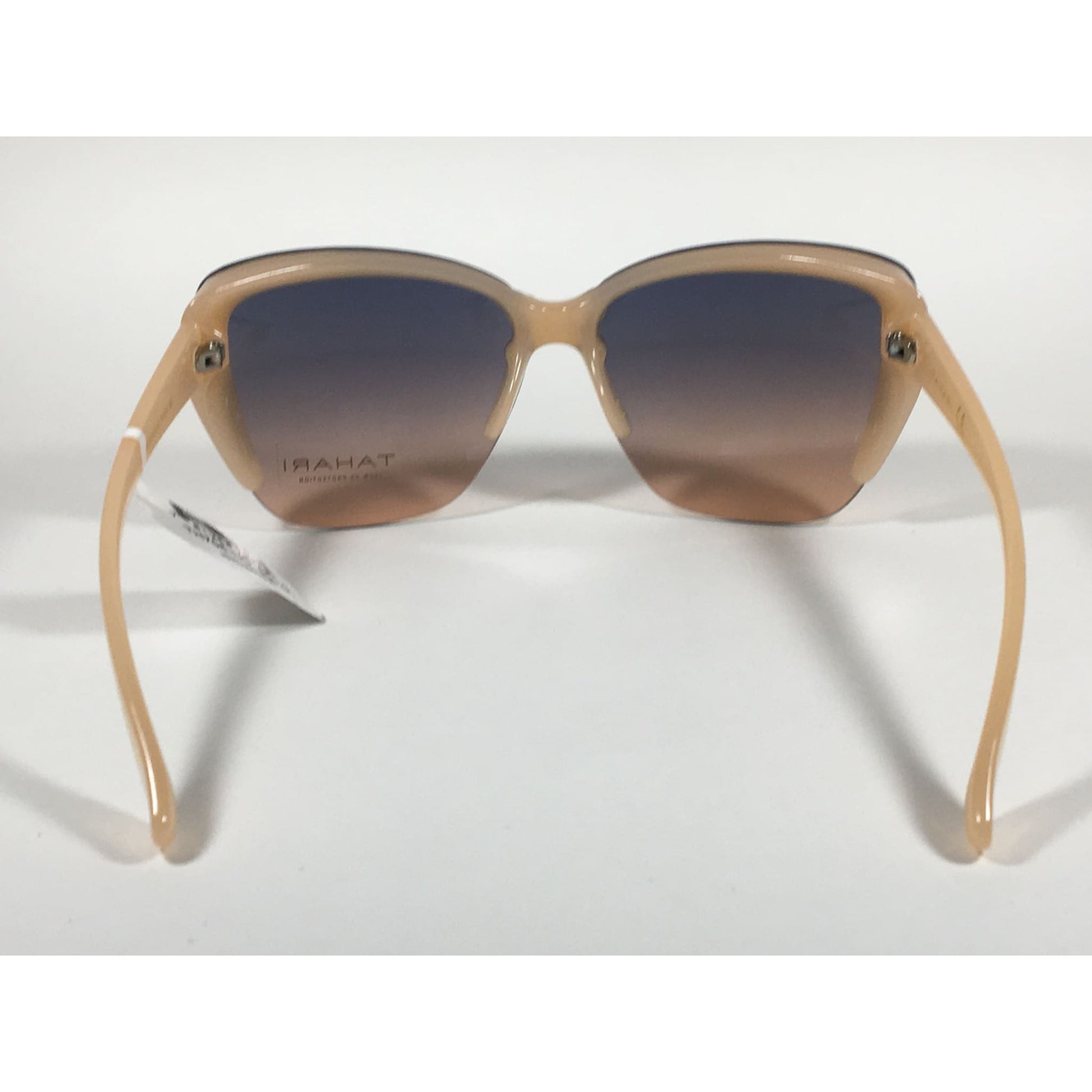 Tahari Shield Cat Eye Sunglasses Nude Frame Blue Nude Gradient Lens TH705 ND - Sunglasses