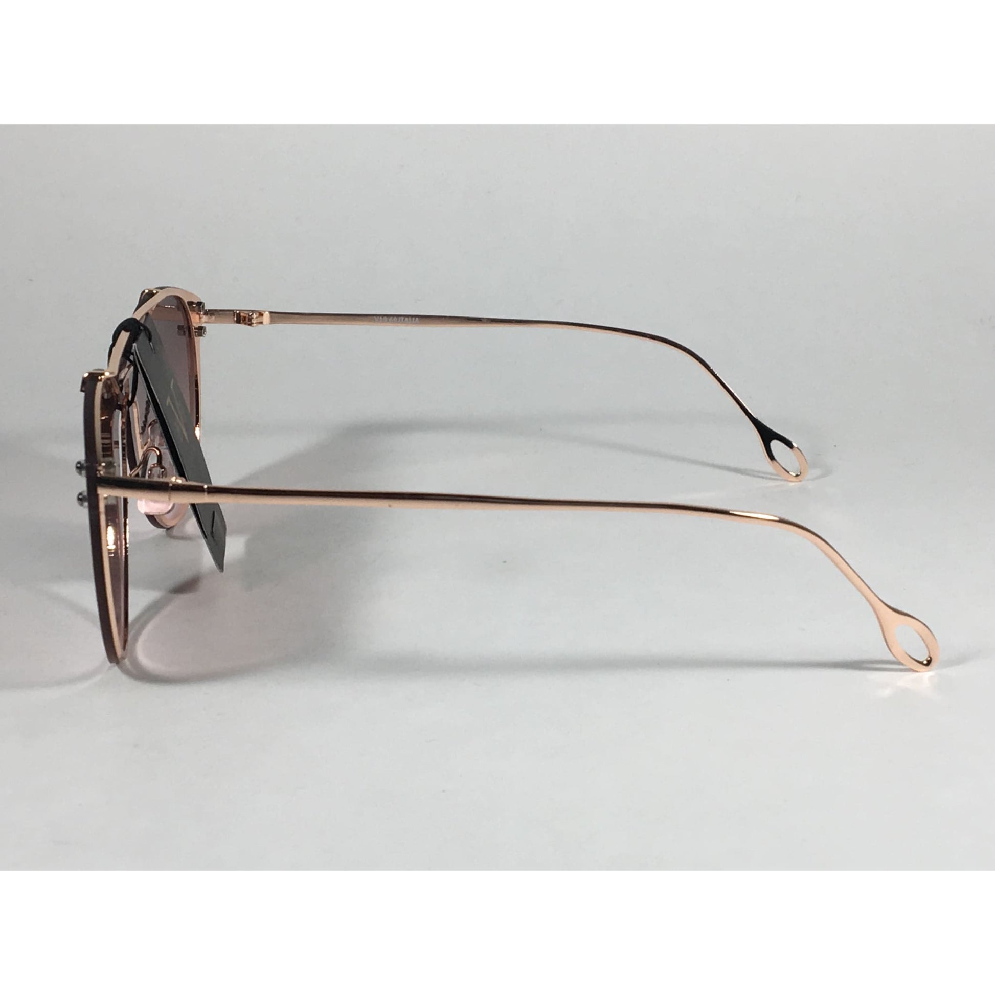 Versace 19V69 Italia Elisa Round Sunglasses Rose Gold Metal Brown