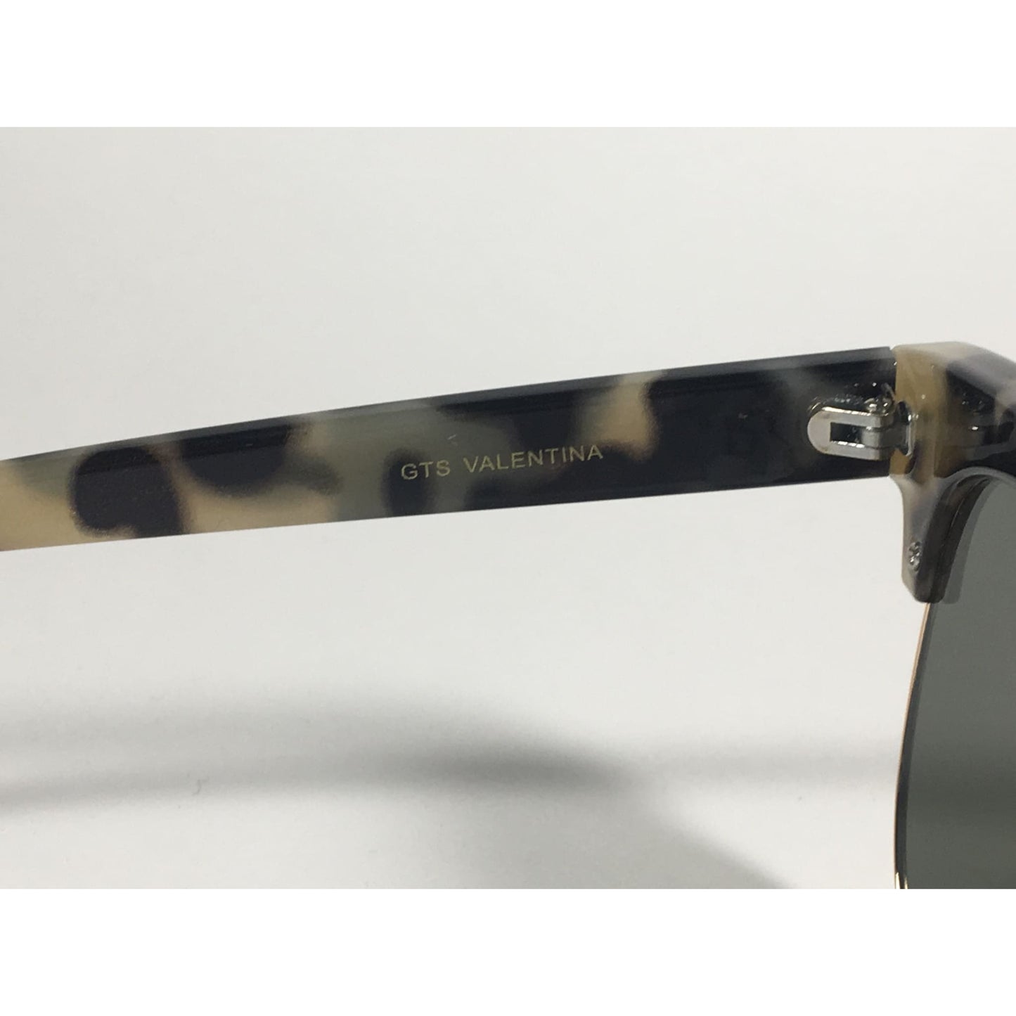 Versace 19V69 Italia Valentina Club Sunglasses Gray Tortoise Gold Horn Rim Green Lens - Sunglasses