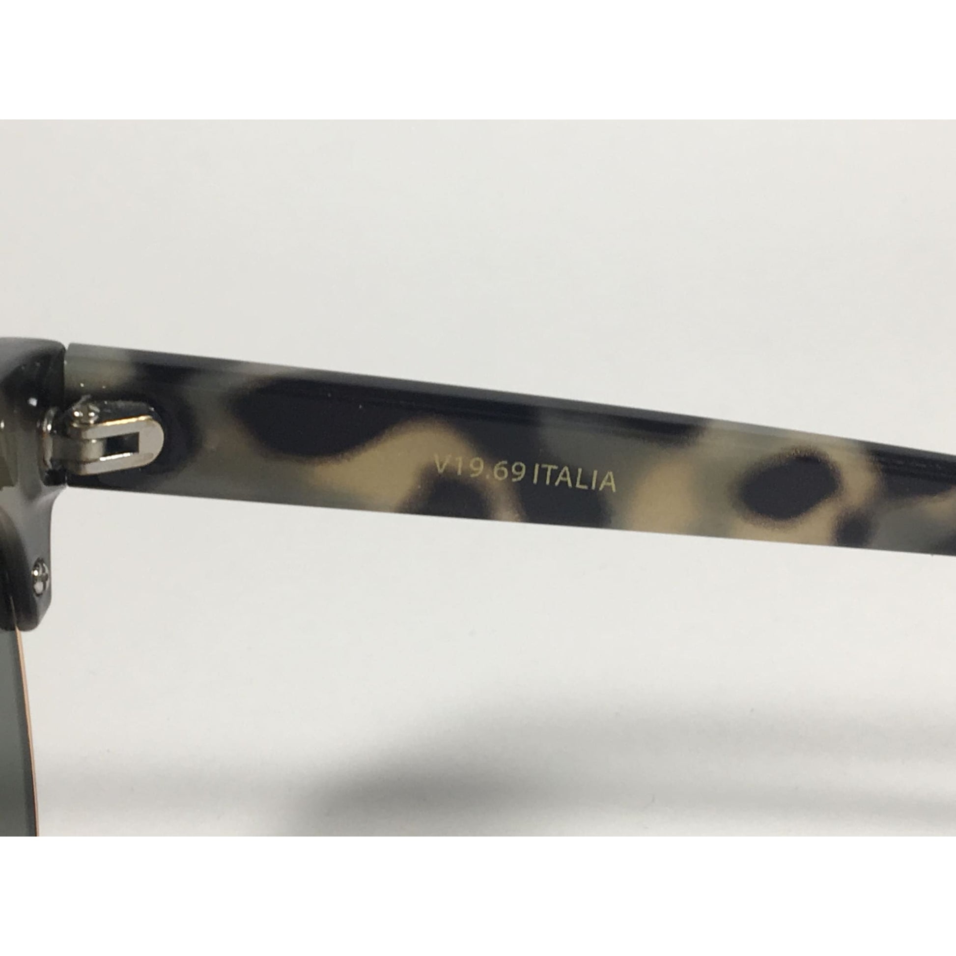 Versace 19V69 Italia Valentina Club Sunglasses Gray Tortoise Gold Horn Rim Green Lens - Sunglasses