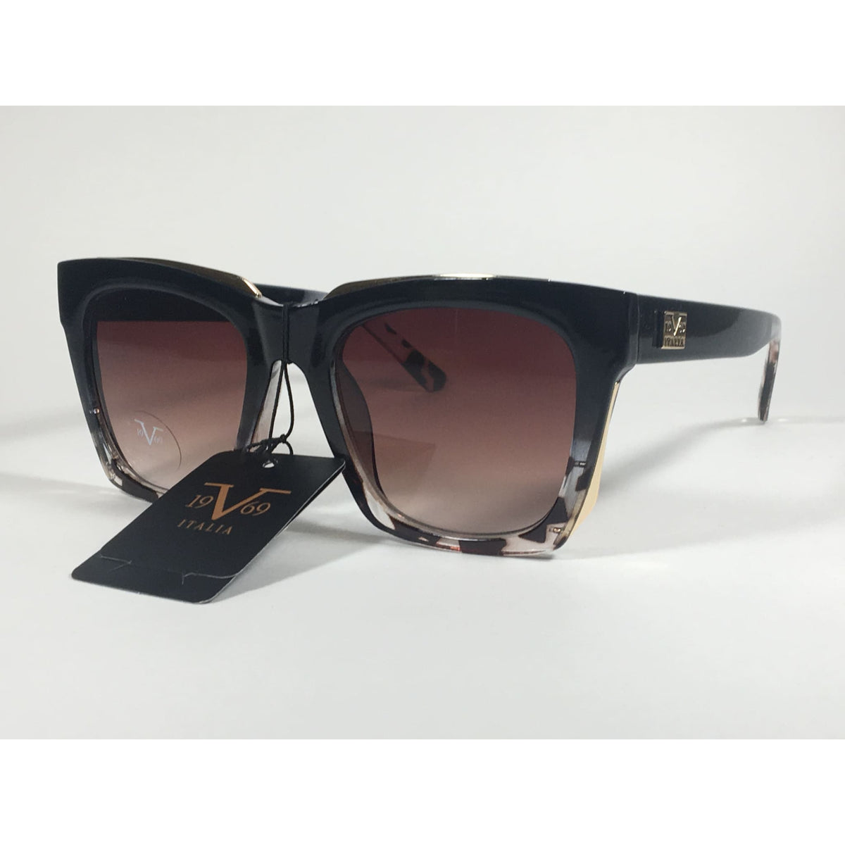 Versace 19V69 Black Aviator Sunglasses Versace 19V69 Italia Valentina Club Sunglasses Black Gold  main image 3